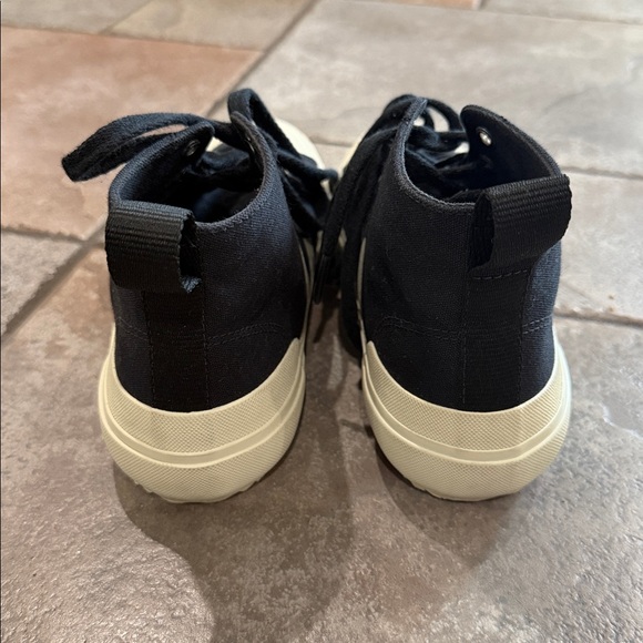 Veja Black High-Top Canvas Sneakers with Cream Accents - Picture 4 of 6